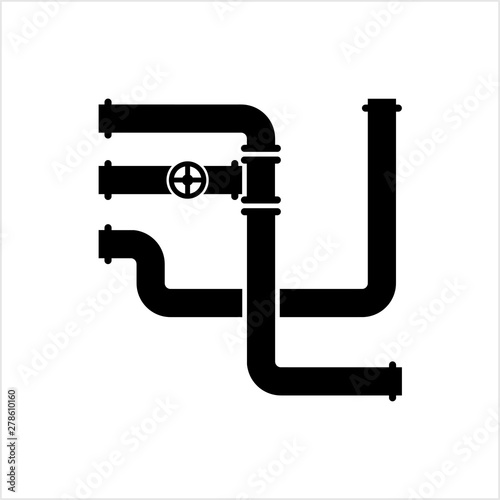 Pipe Icon, Pipe Fitting Icon, Water, Gas, Oil Pipeline, Plumbing Work