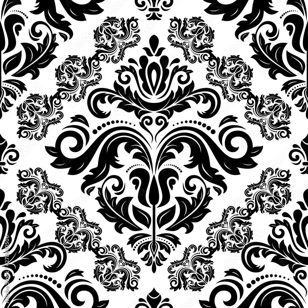 Orient vector classic pattern. Seamless abstract background with black vintage elements. Orient background. Ornament for wallpaper and packaging Orient vector classic pattern. Seamless abstract background with black vintage elements. Orient background. Ornament for wallpaper and packaging