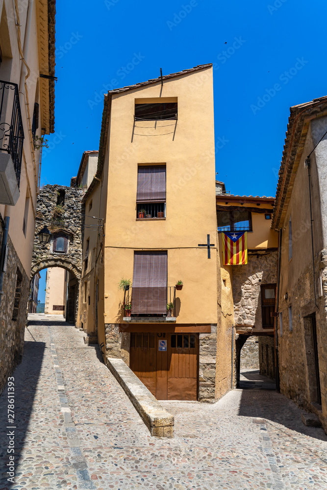 Landscape medieval village Besalu, Catalonia, Spain