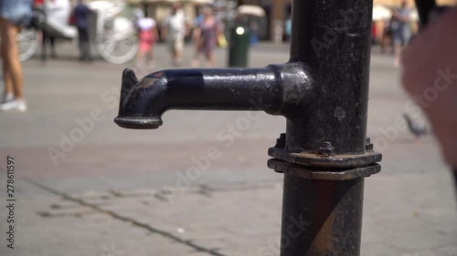 old hand-held water column. dried up well in the heat in Europe