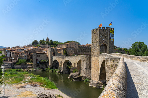 Landscape medieval village Besalu, Catalonia, Spain