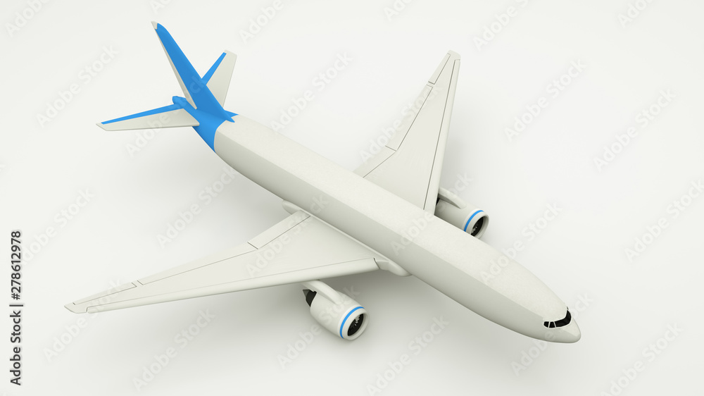 Airplane, Airliner. Isometric Concept. Aircraft Vehicle. 3d illustration