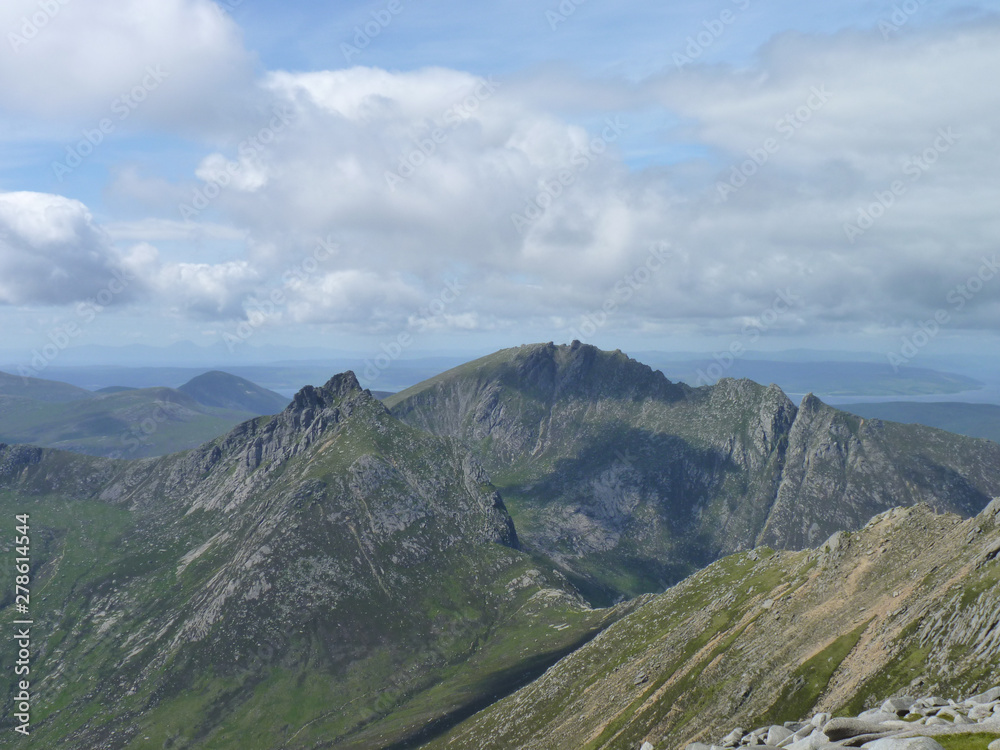The view north from the summit of Goat Fell, Isle of Arran, Scotland