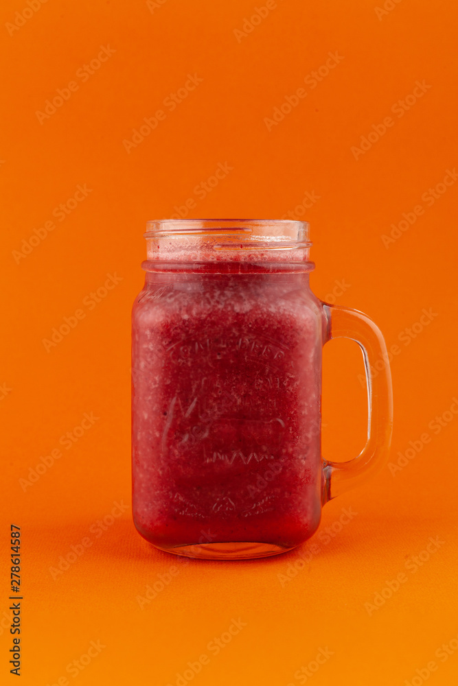 Cherry smoothie with kiwi and banana, isolated on bright background Cherry smoothie with kiwi and banana, isolated on bright background