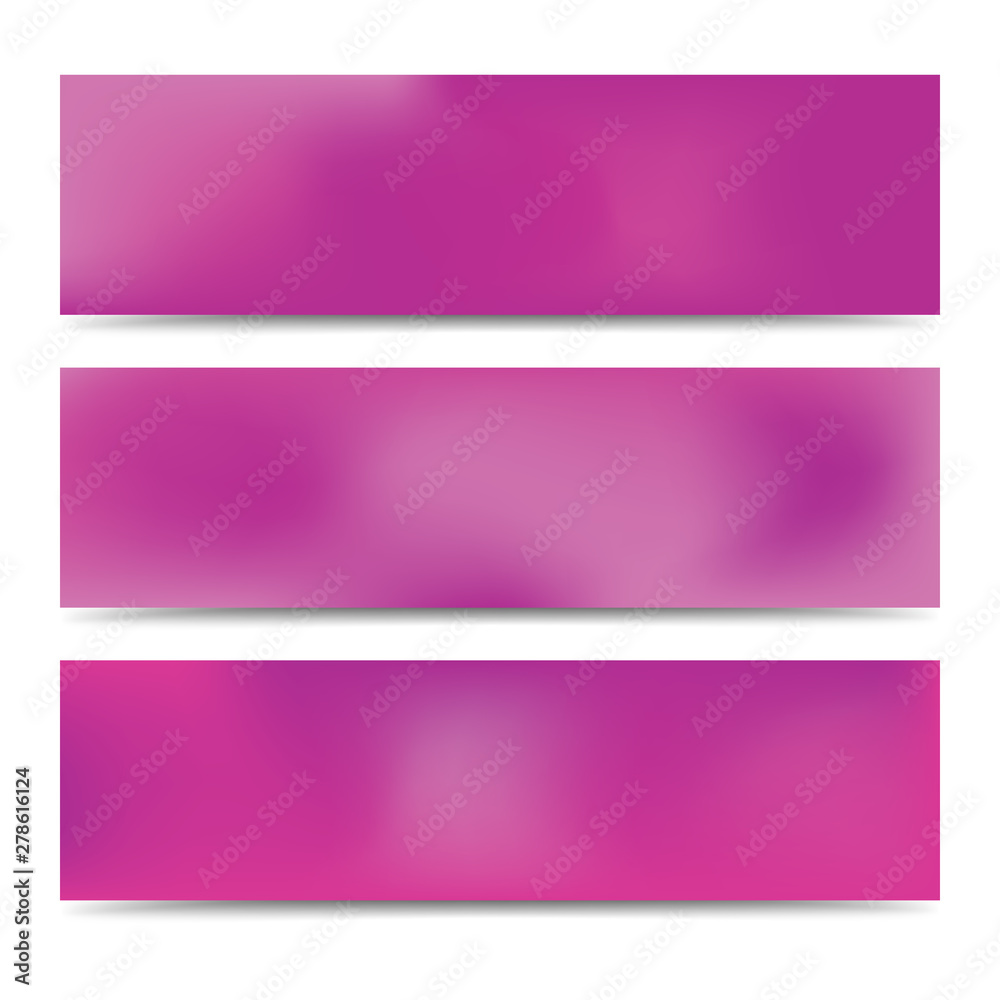 Smooth abstract blurred gradient banners set Smooth abstract blurred gradient banners set