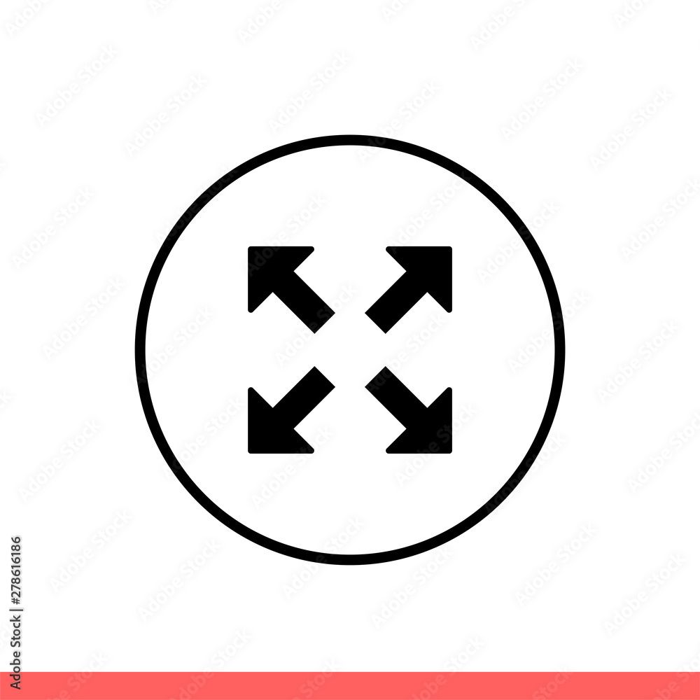 Fullsize vector icon, expand symbol. Simple, flat design isolated on white background for web or mobile app Fullsize vector icon, expand symbol. Simple, flat design isolated on white background for web or mobile app