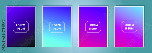 Set of a4 Vector EPS 10 illustration Gradient Background Texture. Template for design, banner, flyer, business card, poster, wallpaper, brochure, smartphone screen, mobile app.