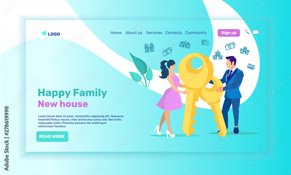 Landing Page Offering Real Estate for Young Couple