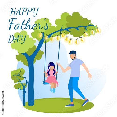 Happy Fathers Day Greeting Cartoon Card