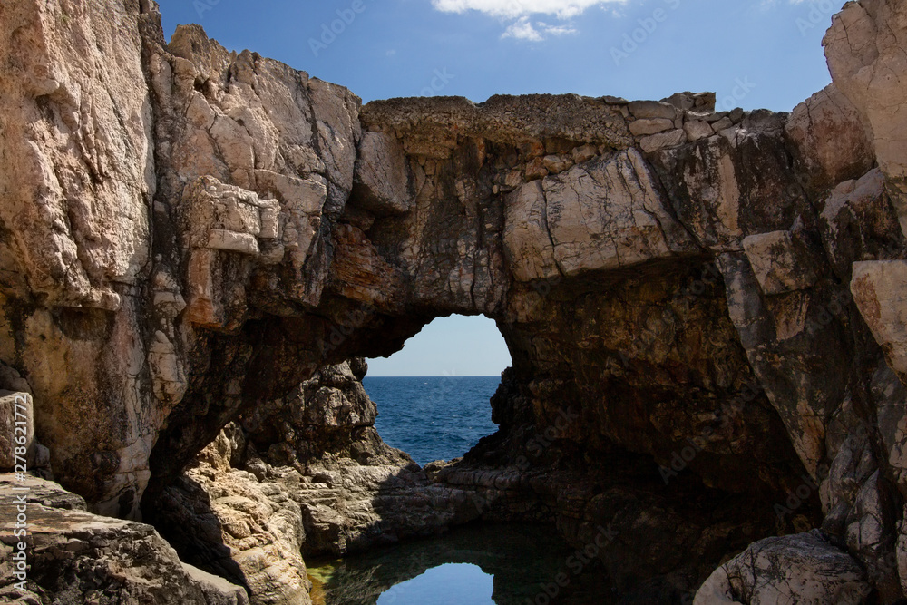 Rock hole on the island of Lokrum.