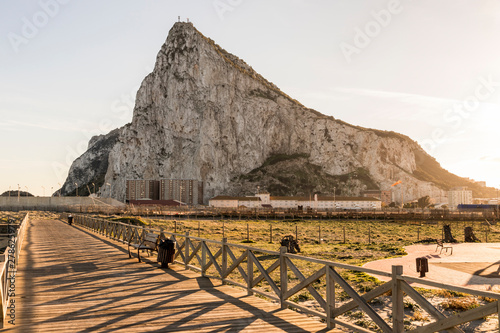 Obraz na płótnie Views of the Rock of Gibraltar from La Linea de la Concepcion, Spain, on a beautiful and sunny summer day w salonie