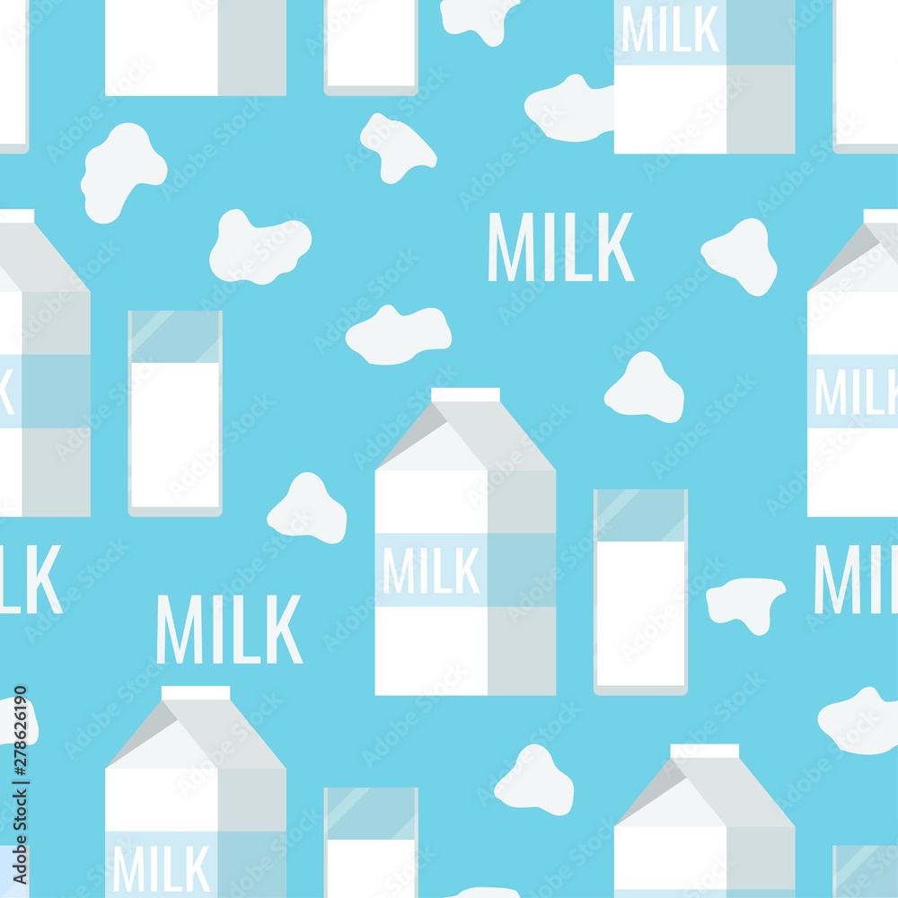 Seamless pattern: paper white and blue packaging of milk. Seamless pattern: paper white and blue packaging of milk.