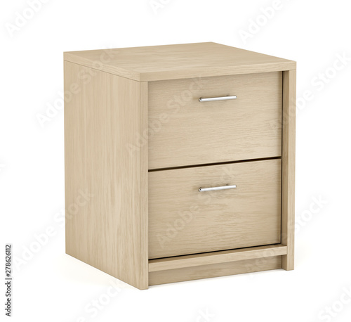 Fototapeta Naklejka Na Ścianę i Meble -  Wooden nightstand with two drawers