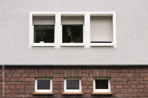Facade of a german house with six windows (Germany, Europe)