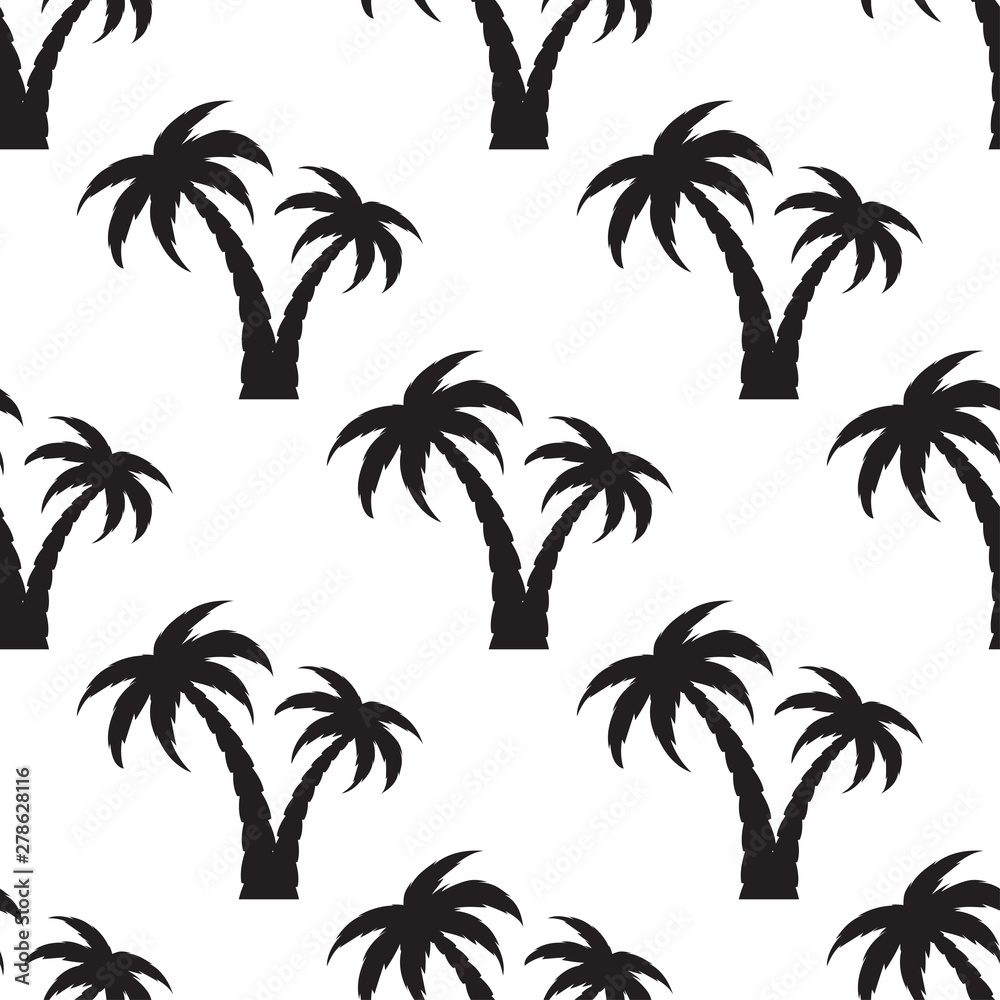 Palm tree pattern seamless texture. Simple illustration