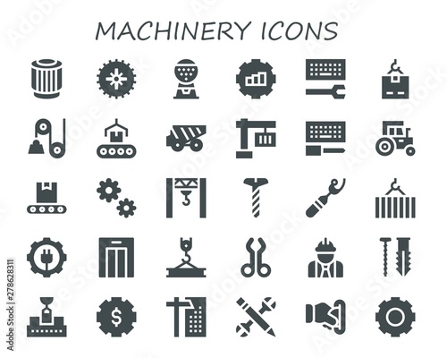 machinery icon set