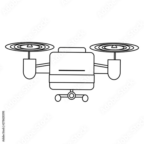 air drone remote control cartoon in black and white photo