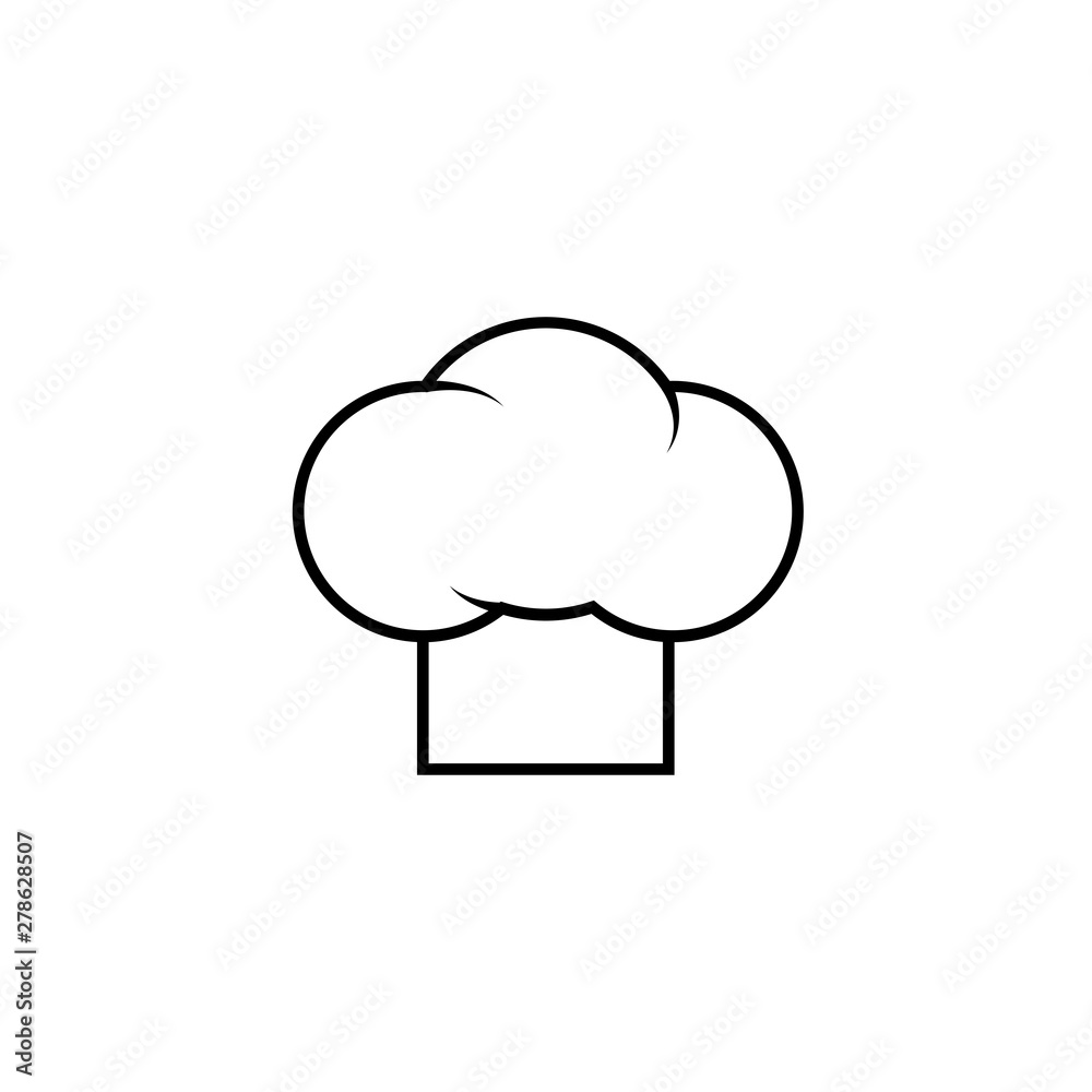 chef hat outline thin symbol, dark on white background, logo editable, creative template chef hat outline thin symbol, dark on white background, logo editable, creative template