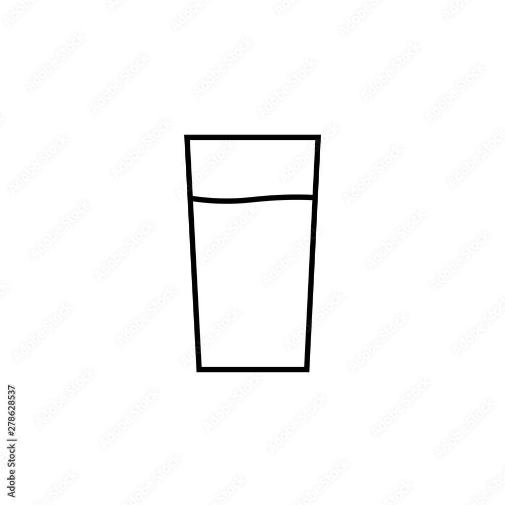 Water glass vector line icon