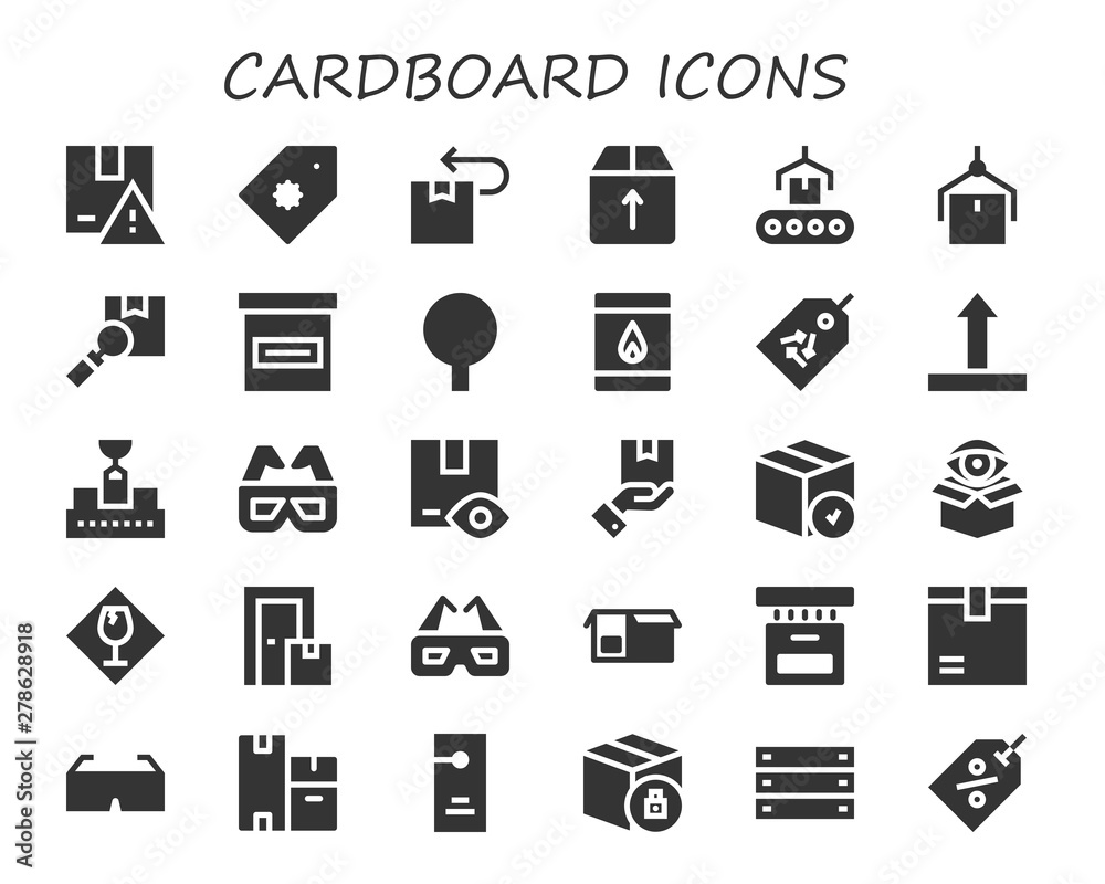 cardboard icon set