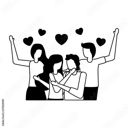 couple romantic love flat design