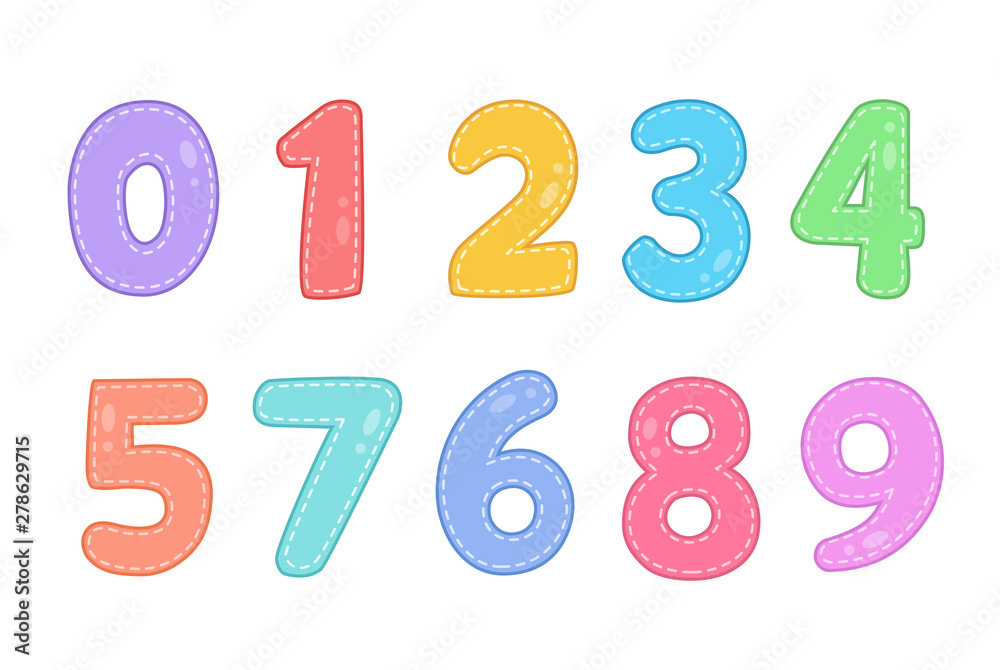 Cute funny numbers vector illustration set Cute funny numbers vector illustration set