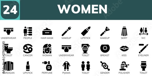 women icon set