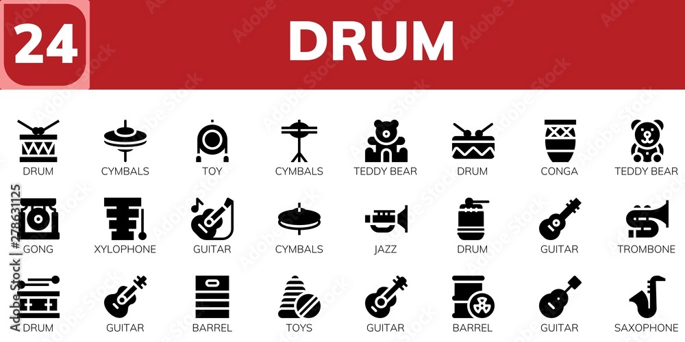 Obraz premium drum icon set