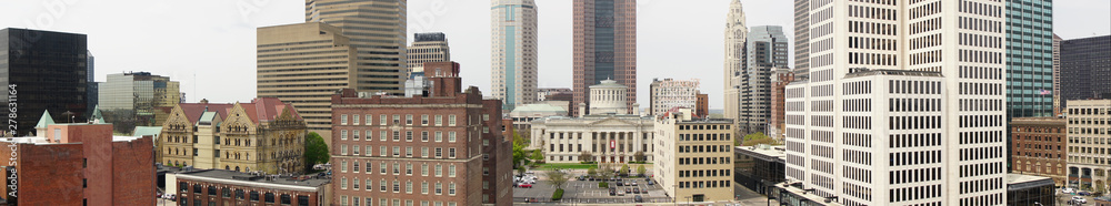The Ohio Statehouse Panoramic in the Downtown Urban Core of Columbus The Ohio Statehouse Panoramic in the Downtown Urban Core of Columbus