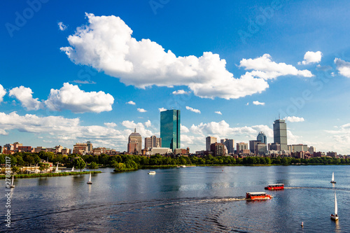 View of Boston and the Charles River from Longfellow Bridge, Massachusetts, USA, 2011.