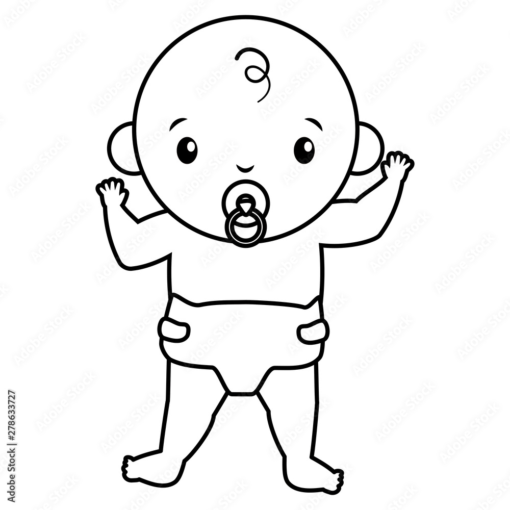 baby boy with pacifier on white background baby shower baby boy with pacifier on white background baby shower