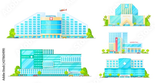 Hospital emergency and ambulance clinic buildings