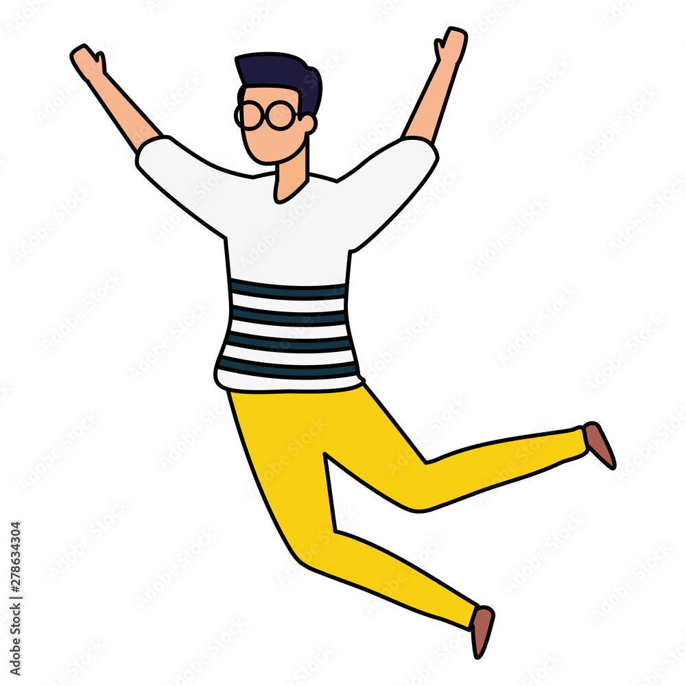 happy man celebrating arms up happy man celebrating arms up