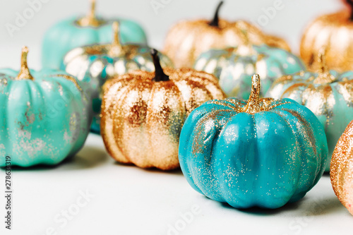 Trendy Halloween Shiny Decorative Pumpkins photo