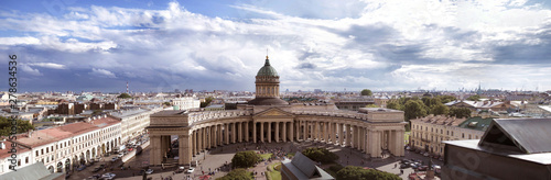 Εκτύπωση καμβά Panoramic view of Kazansky cathedral Saint Petersburg, Russia