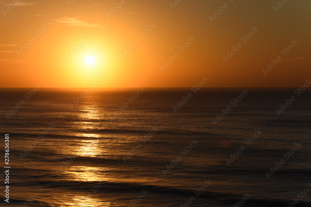 Orange Clear Sky Sunrise Over The Ocean, Mossel Bay, South Africa