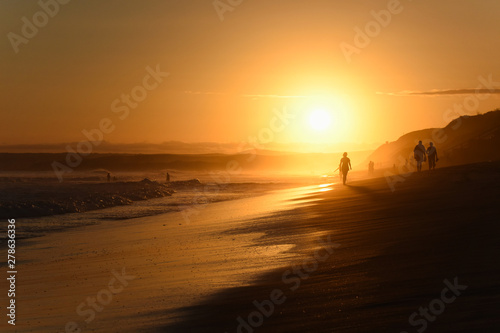 Golden Sunset Beach Horizon With People, Mossel Bay, South Africa © JJ van Ginkel