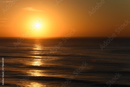 Orange Clear Sky Sunrise Over The Ocean  Mossel Bay  South Africa