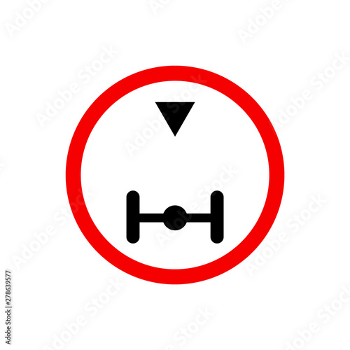 Traffic signs, axle weight limit. Vector icon