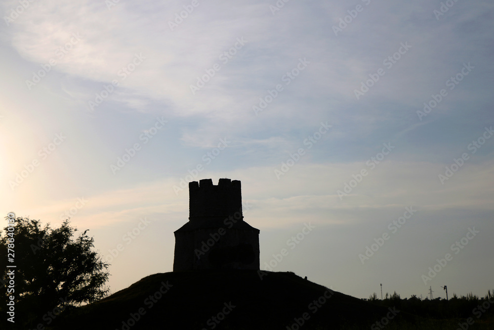 Silhouette of small medieval church of St. Nicholas, near Nin, Croatia. Silhouette of small medieval church of St. Nicholas, near Nin, Croatia.