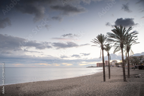 sunset on a beach in spain