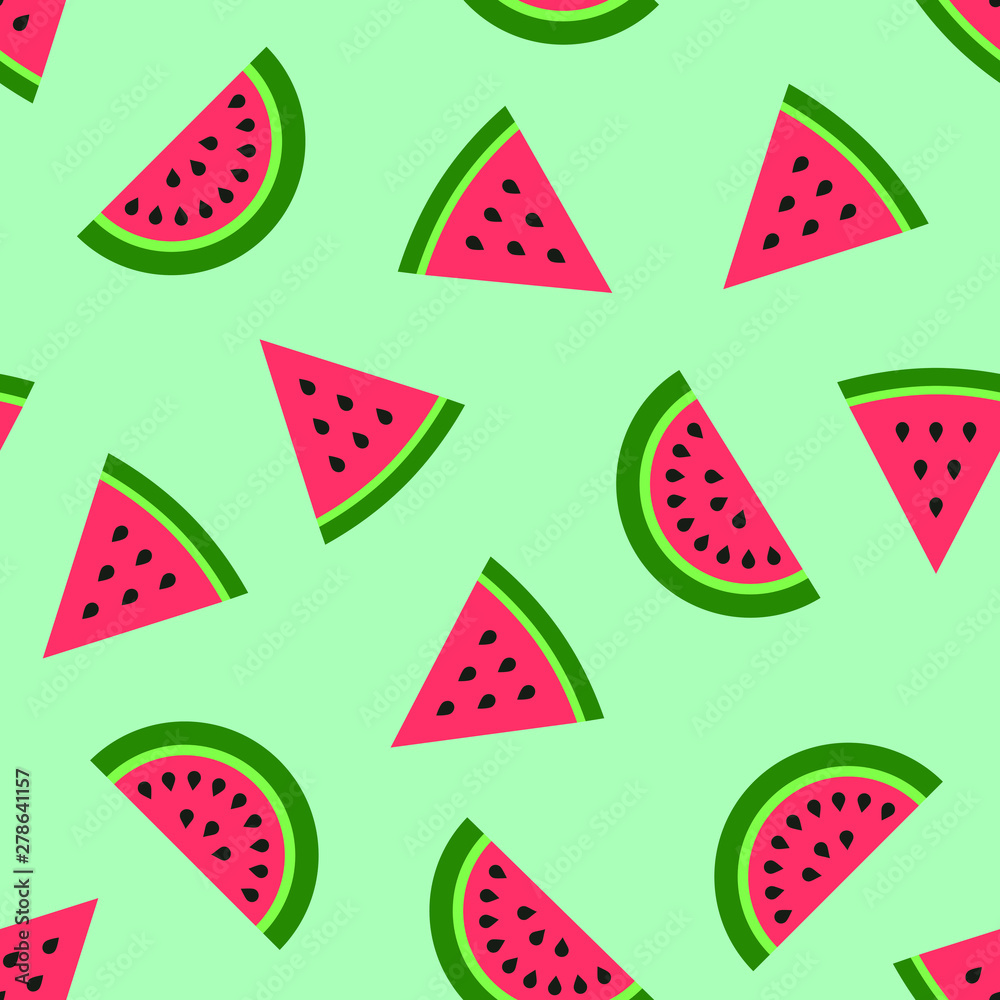 Seamless background with green watermelon slices Seamless background with green watermelon slices