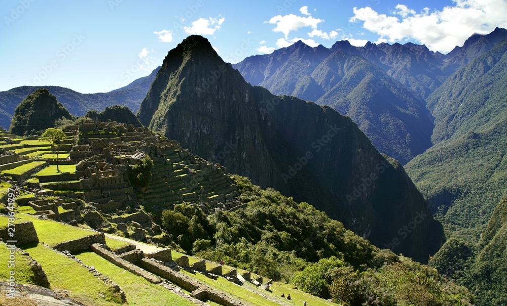 Machu Picchu ruin in the Andes Mountains, Peru