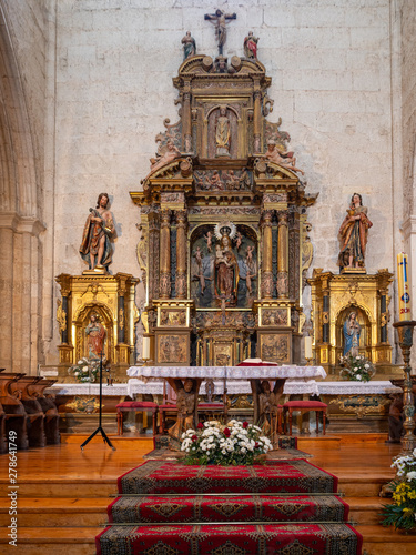 Altar of the collegiate church of Santa Maria la Real in the village of Sasamon  Spain.