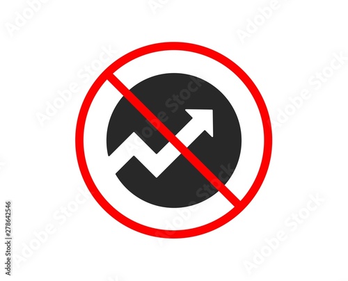 No or Stop. Chart icon. Report graph or Sales growth sign in circle. Analysis and Statistics data symbol. Prohibited ban stop symbol. No audit icon. Vector