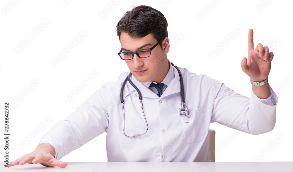 Young male doctor isolated on white background Young male doctor isolated on white background