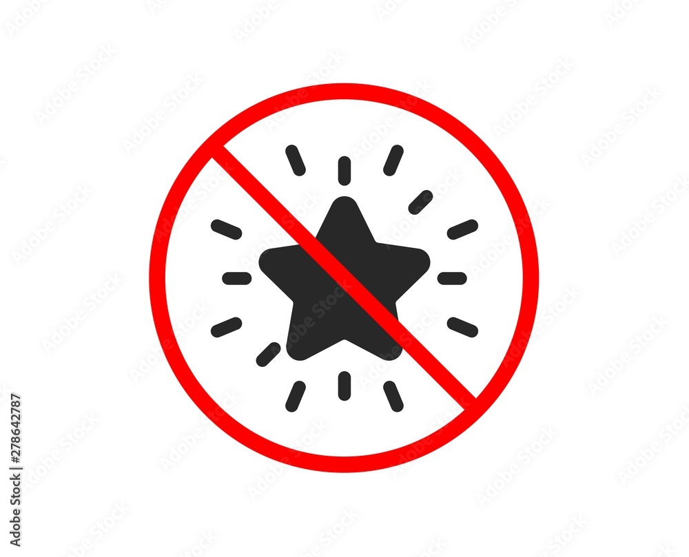 No or Stop. Rank star icon. Success reward symbol. Best result sign. Prohibited ban stop symbol. No rank star icon. Vector No or Stop. Rank star icon. Success reward symbol. Best result sign. Prohibited ban stop symbol. No rank star icon. Vector