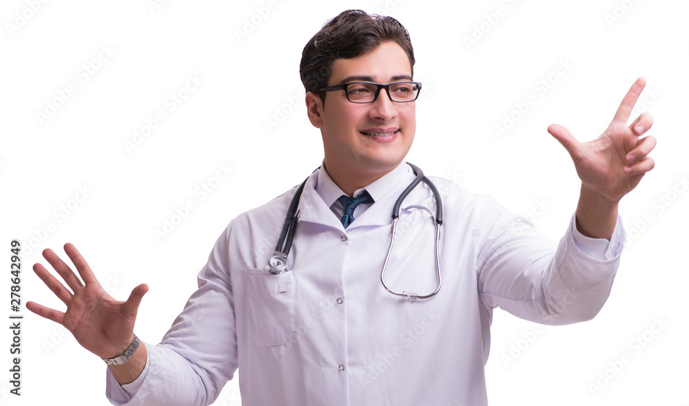 Young male doctor isolated on white background Young male doctor isolated on white background