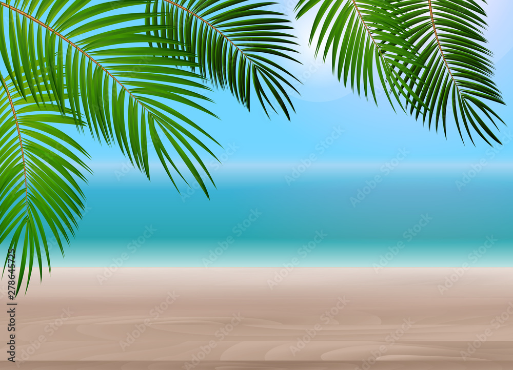 Obraz premium Palm Leaf Vector Background Illustration