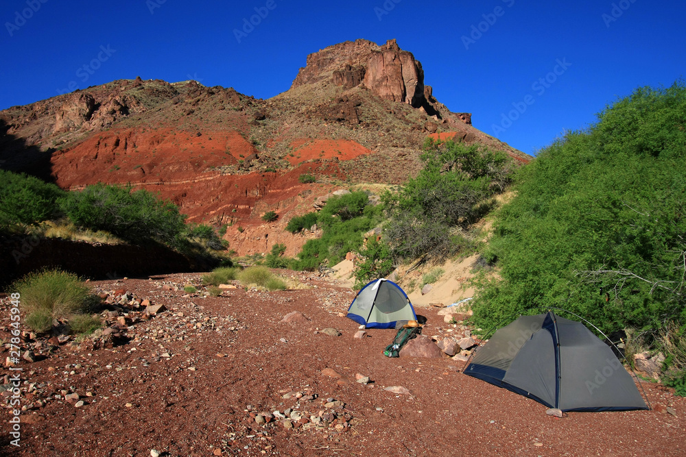 The Hance Rapids campsite in Grand Canyon National Park, Arizona.